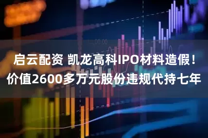 启云配资 凯龙高科IPO材料造假！价值2600多万元股份违规代持七年