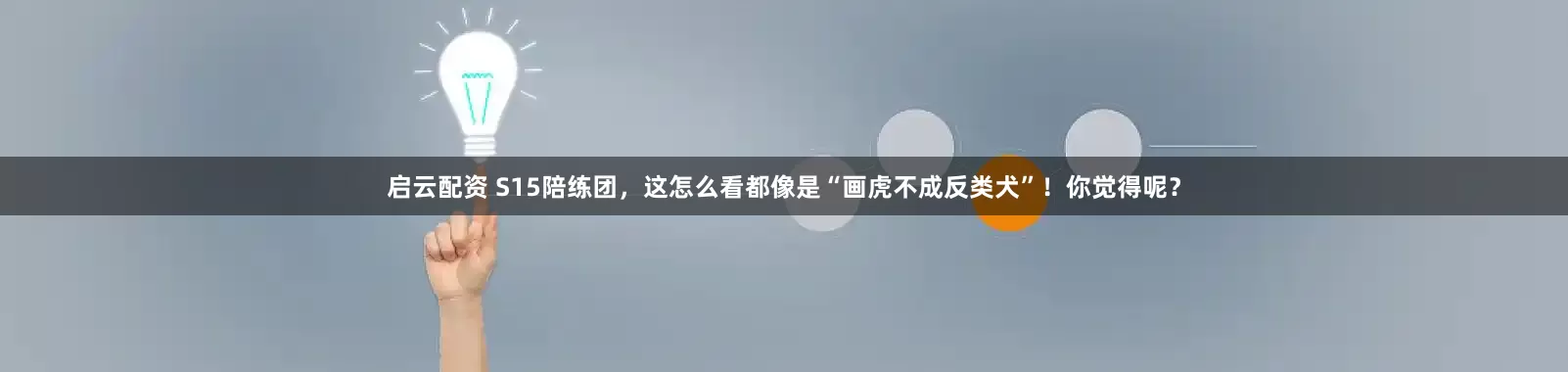 启云配资 S15陪练团，这怎么看都像是“画虎不成反类犬”！你觉得呢？