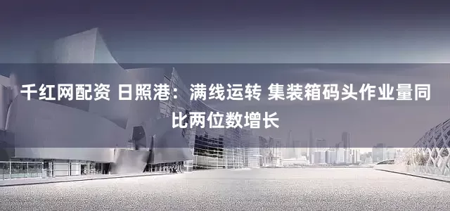 千红网配资 日照港：满线运转 集装箱码头作业量同比两位数增长